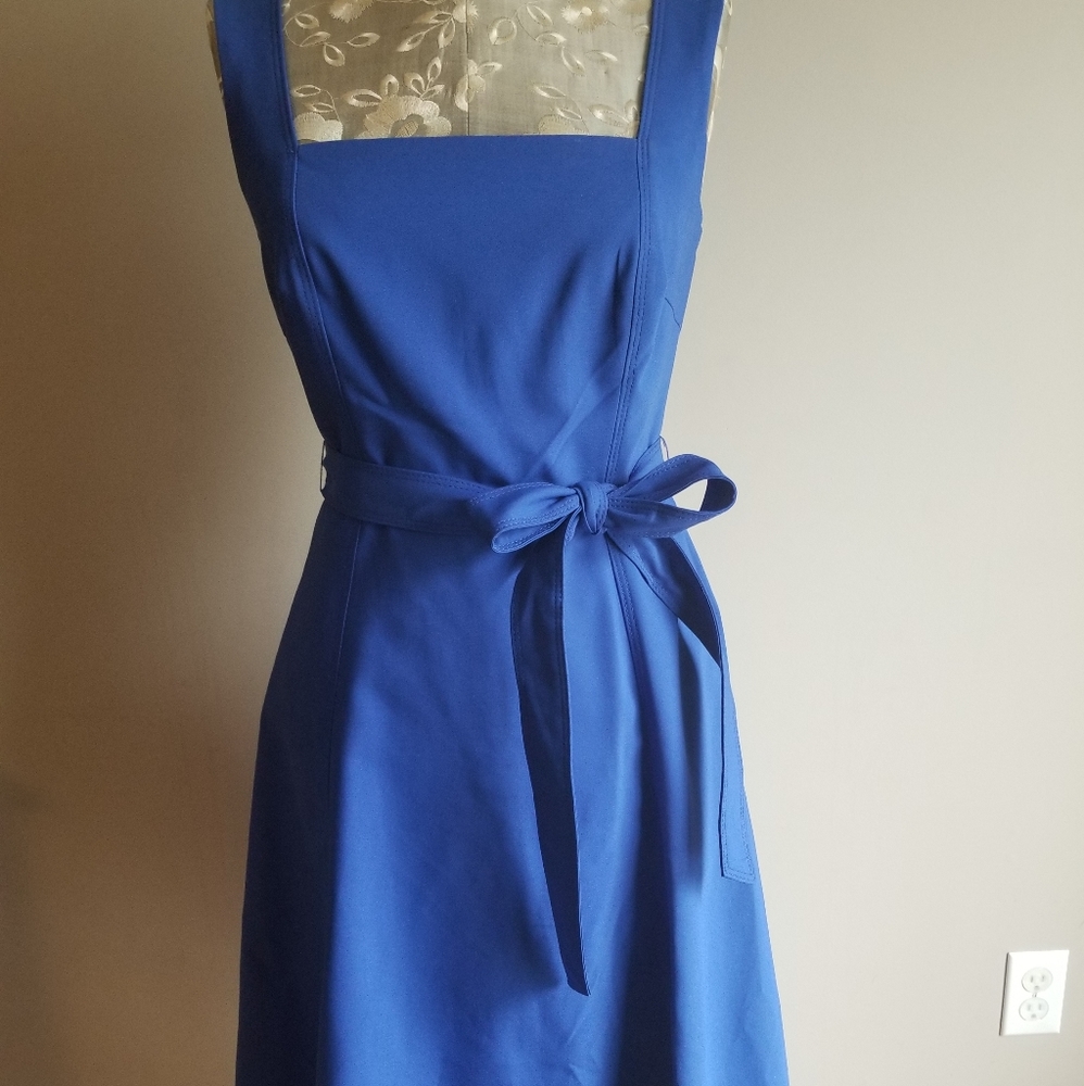 Calvin Klein dress, Size 4, 60% Cotton/ 34% Polyester/ 6% Spandex, Blue